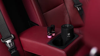 Velvet Black Diffuser Go in a cupholder of a car.