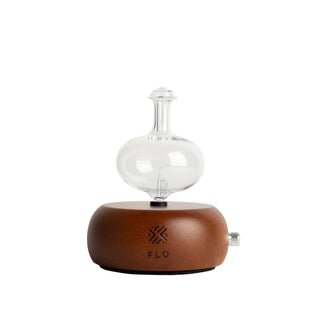 Ellipse Glass Chamber with Chocolate Wood Base.