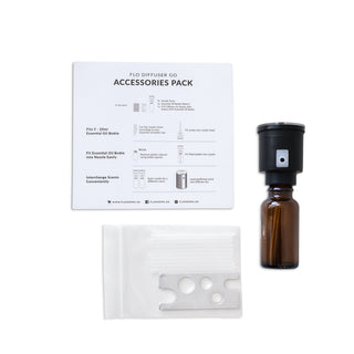 Contents of FLO Diffuser Go Accessories Pack.