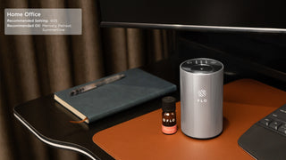 Recommended timer setting for the home office is 60 seconds. Recommended oils to use are Memory. Retreat, and Summertime.