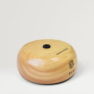 Side view of engraving on Oak Wood Base.