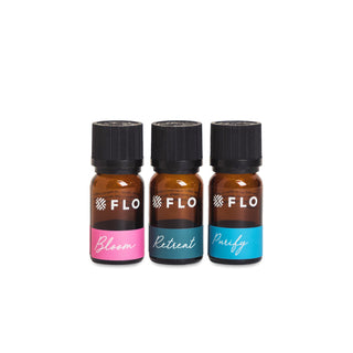 Bloom, Retreat, and Purify Essential Oil Blends.