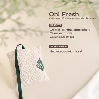 Oh Fresh creates a calming atmosphere that calms emotions and gives a grounding effect with its herbaceous and floral scent.