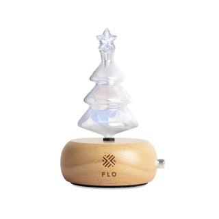 Aurora Xmas Tree Glass Chamber with Oak Wood Base.