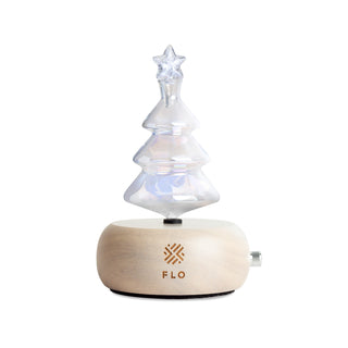 Aurora Xmas Tree Glass Chamber with Vanilla Wood Base.