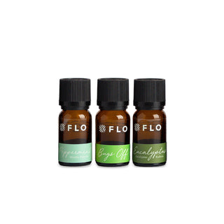  Peppermint, Bugs Off, and Eucalyptus Essential Oils.